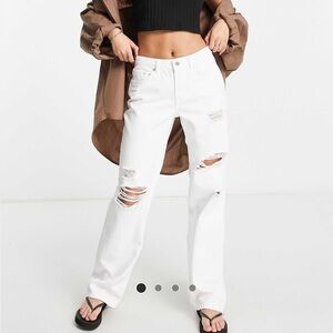Only White Straight Leg Jeans